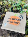 Sac en toile de jute "Des bonbons ou un sort"  (copie)