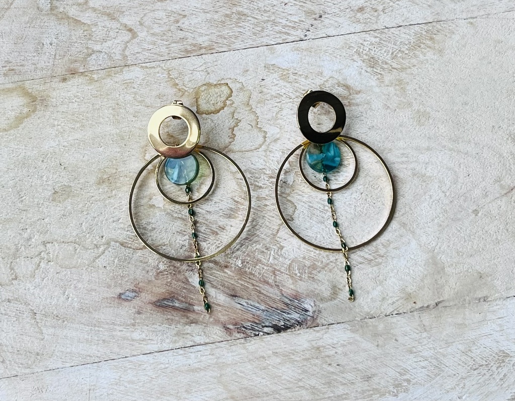 Boucles d'oreilles " Libellule Verte "  