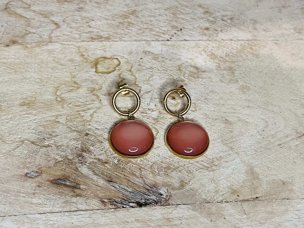 Boucles d'oreilles " Pocus rose clair "