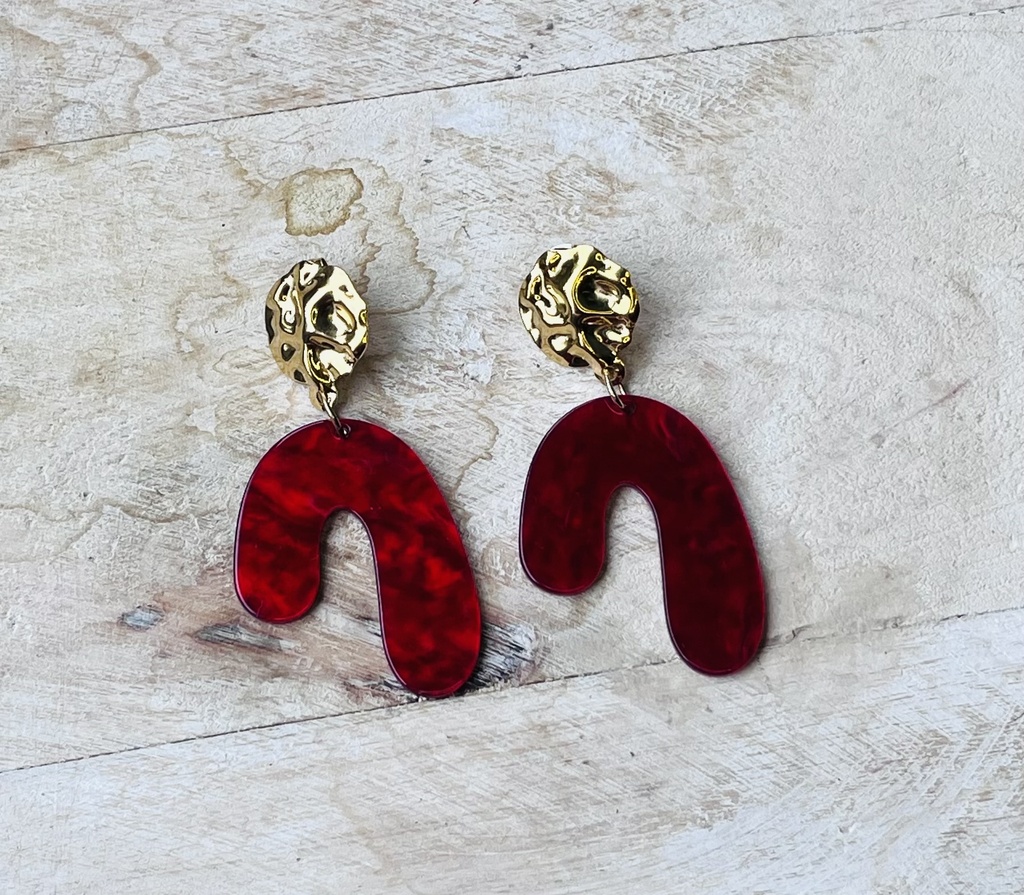 Boucles d'oreilles " Roza Rouge " 