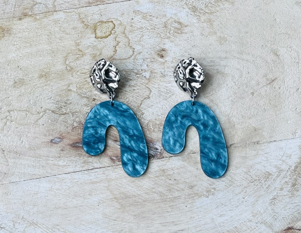 Boucles d'oreilles " Roza Bleu " 