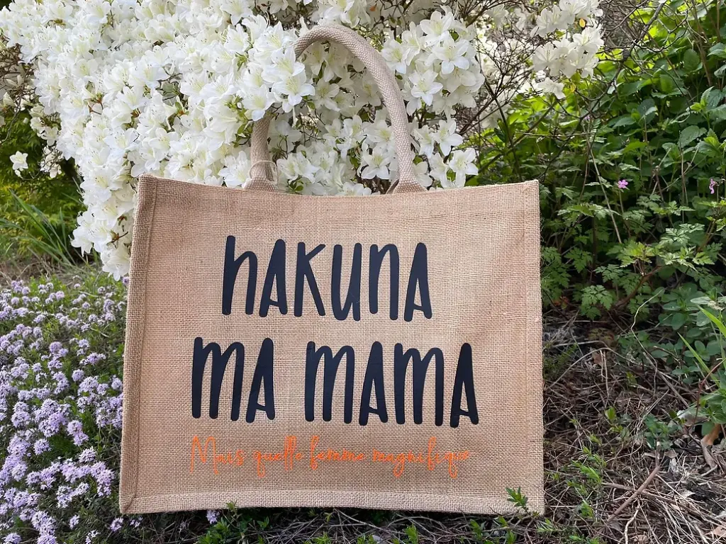 Sac en toile de jute "Hakuna ma Mama " 