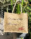 Sac en toile de jute "Les petites affaires de Mme... "  