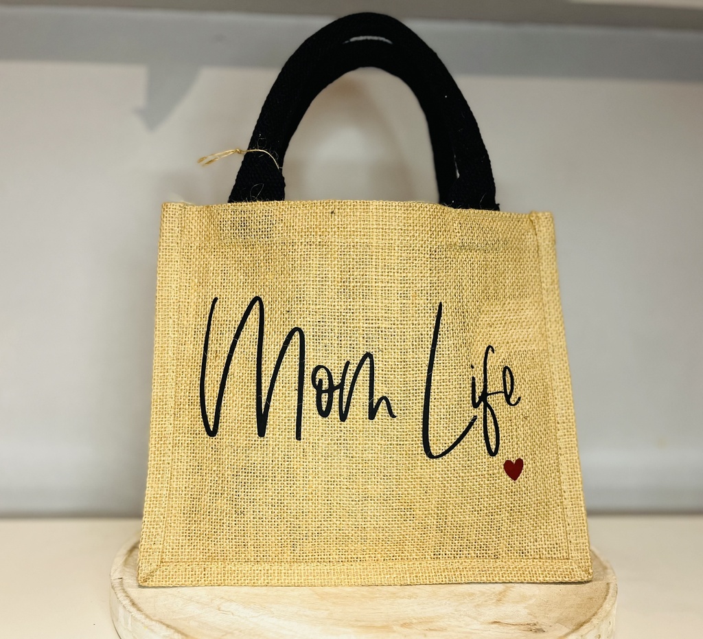 Sac en toile de jute "Mom Life"  