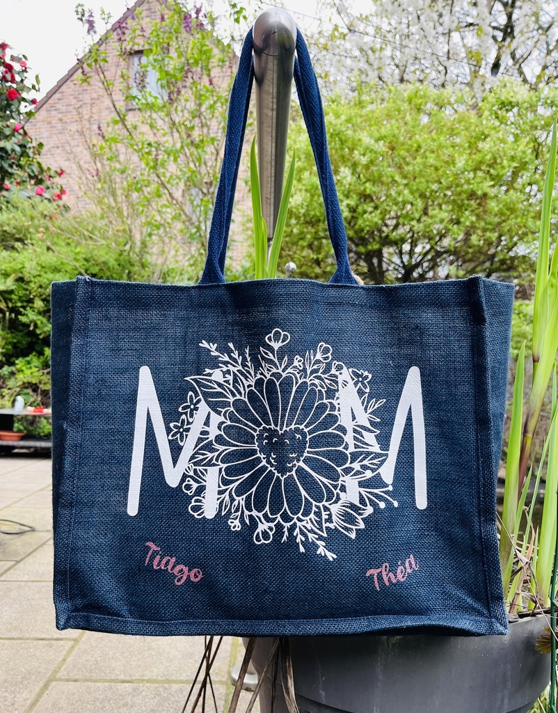 Sac en toile de jute "Mom Marguerite " 